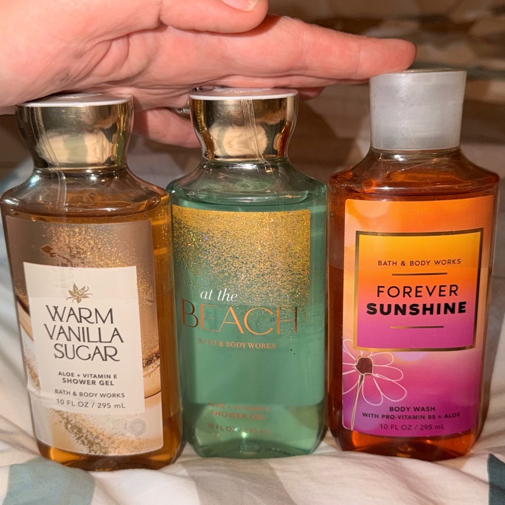 Bath & Body Works Shower Gel Set - Gold, Green, Orange